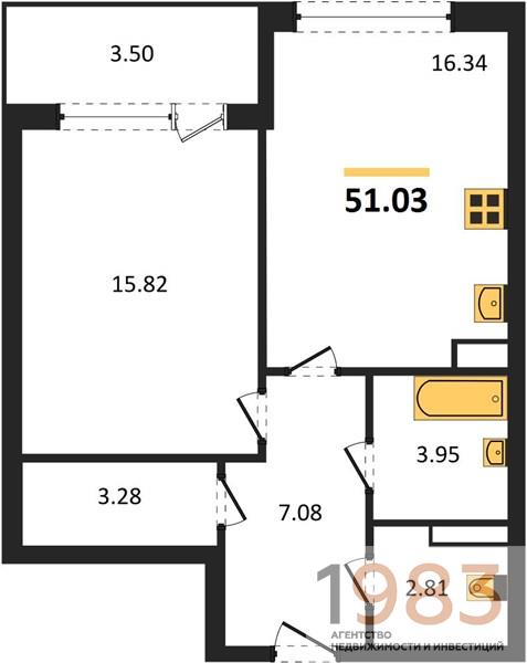 Квартира 1-комнатная квартира