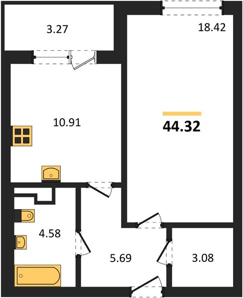 Квартира 1-комнатная квартира