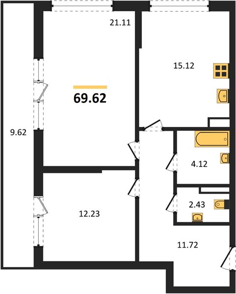 Квартира 2-комнатная квартира