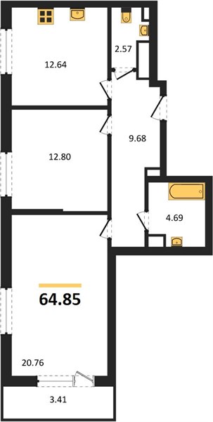Квартира 2-комнатная квартира