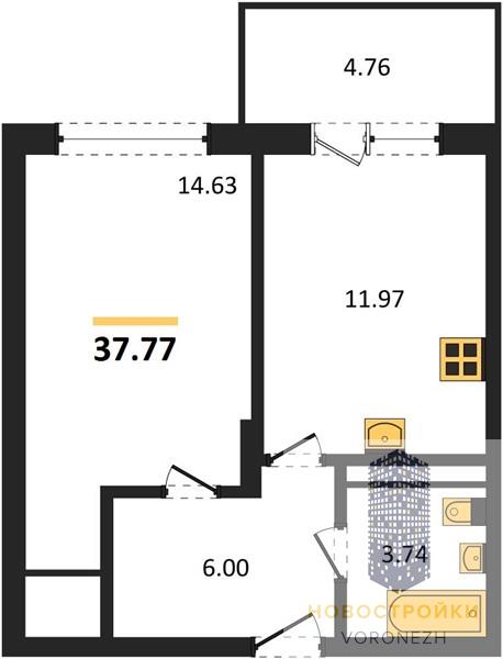 Квартира 1-комнатная квартира