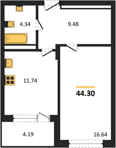 Квартира 1-комнатная квартира
