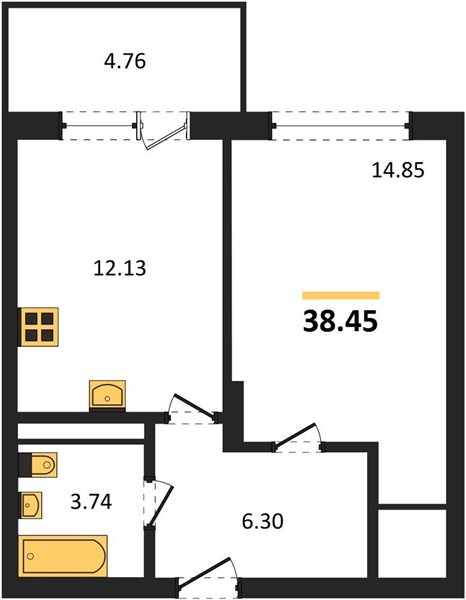 Квартира 1-комнатная квартира