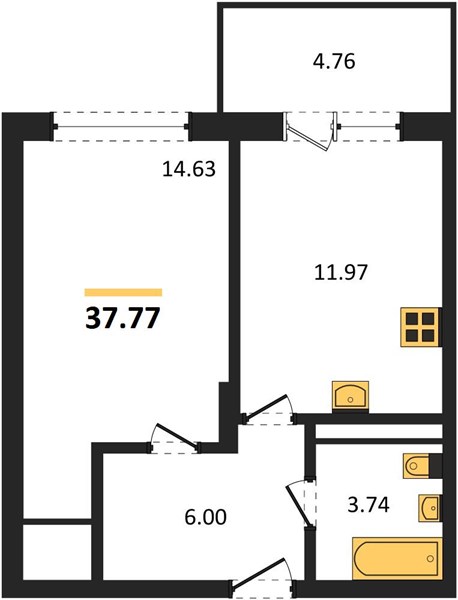 Квартира 1-комнатная квартира