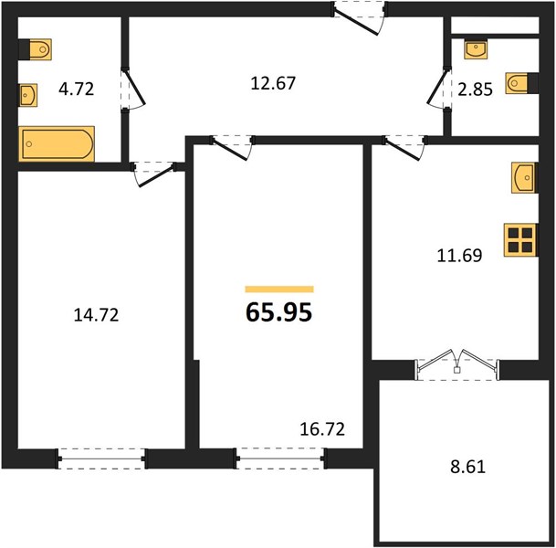 Квартира 2-комнатная квартира