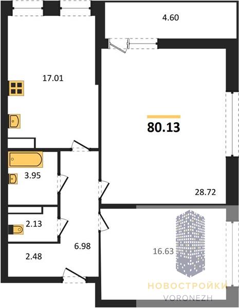 Квартира 2-комнатная квартира