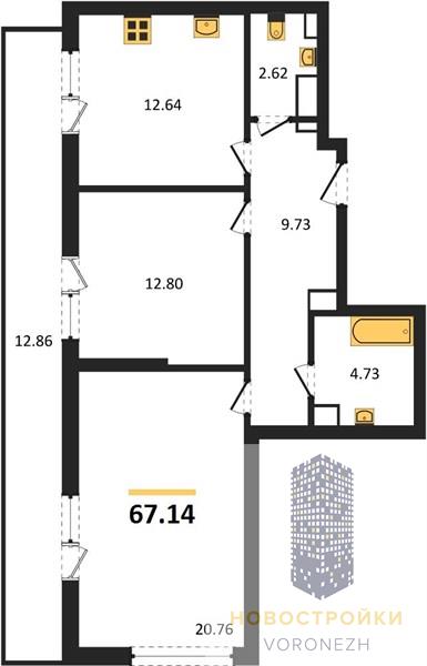 Квартира 2-комнатная квартира