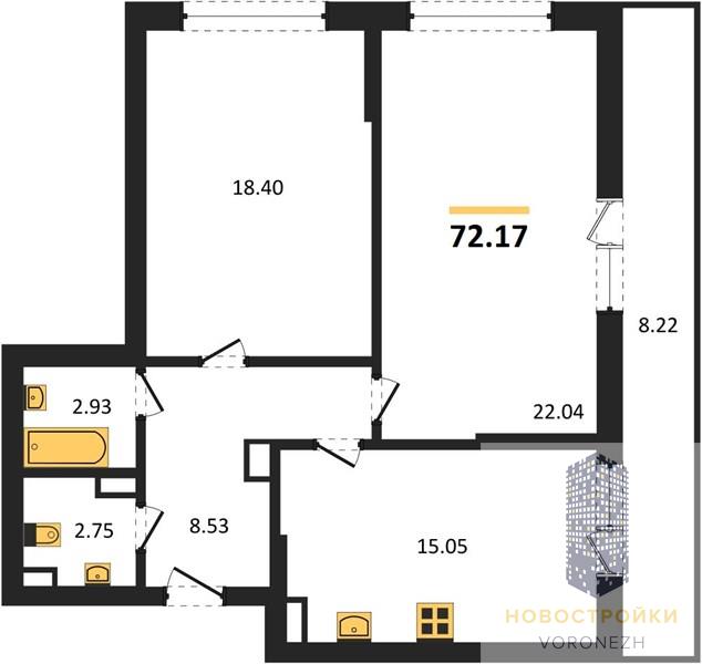 Квартира 2-комнатная квартира