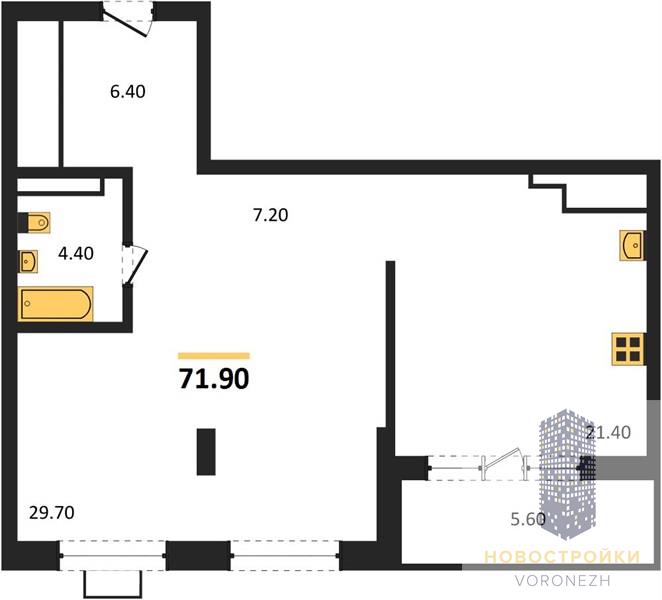 Квартира 1-комнатная квартира